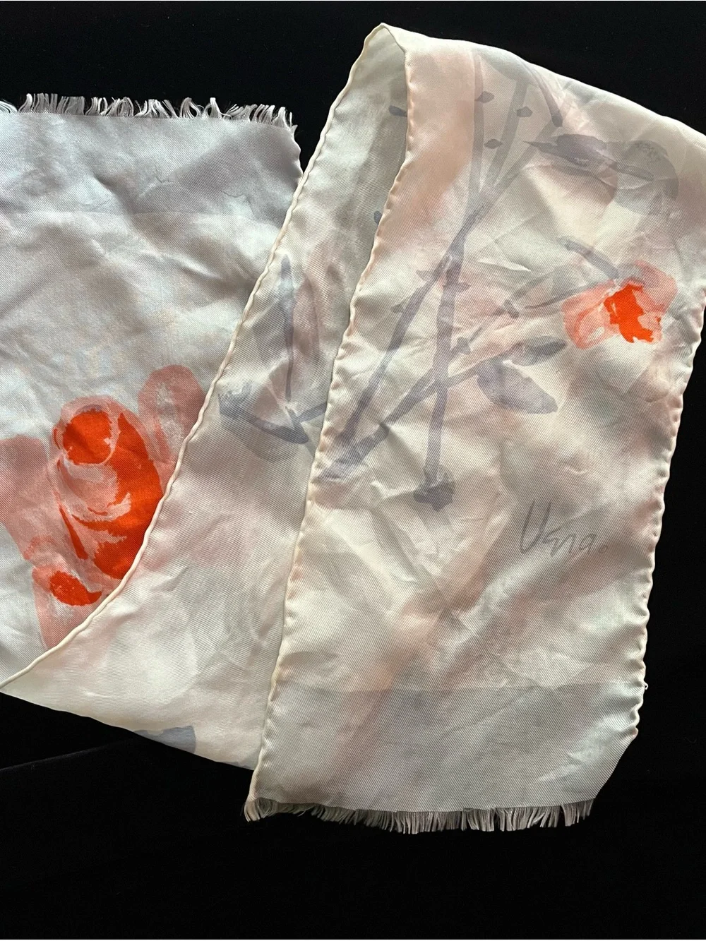 Vera Vintage White Floral Silk Scarf - Japan